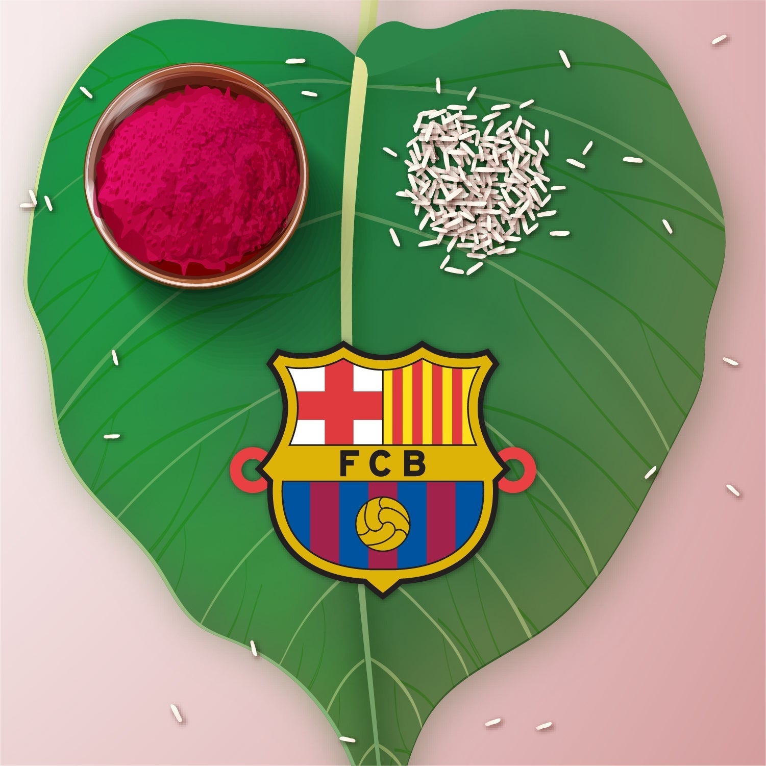 Indianvibez FC Barcelona Wooden Rakhi with Rudraksha, Barca Rakhi for Bro, Shop India - Kids Rakhi - Swadesiicart