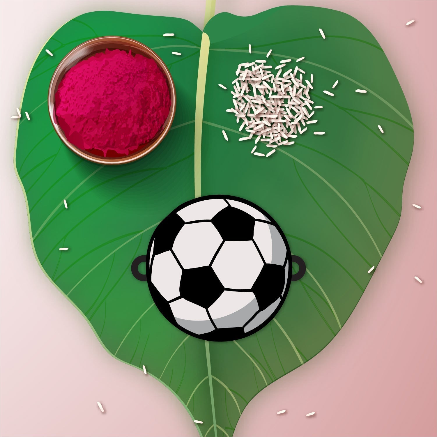 Indianvibez Football Wooden Rakhi with Rudraksha, Soccer Rakhi for Bro, Shop India - Kids Rakhi - Swadesiicart
