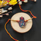 Indianvibez Protective Hamsa Rakhi, Wooden Rakhi with Rudraksha Thread - Kids Rakhi - Swadesiicart