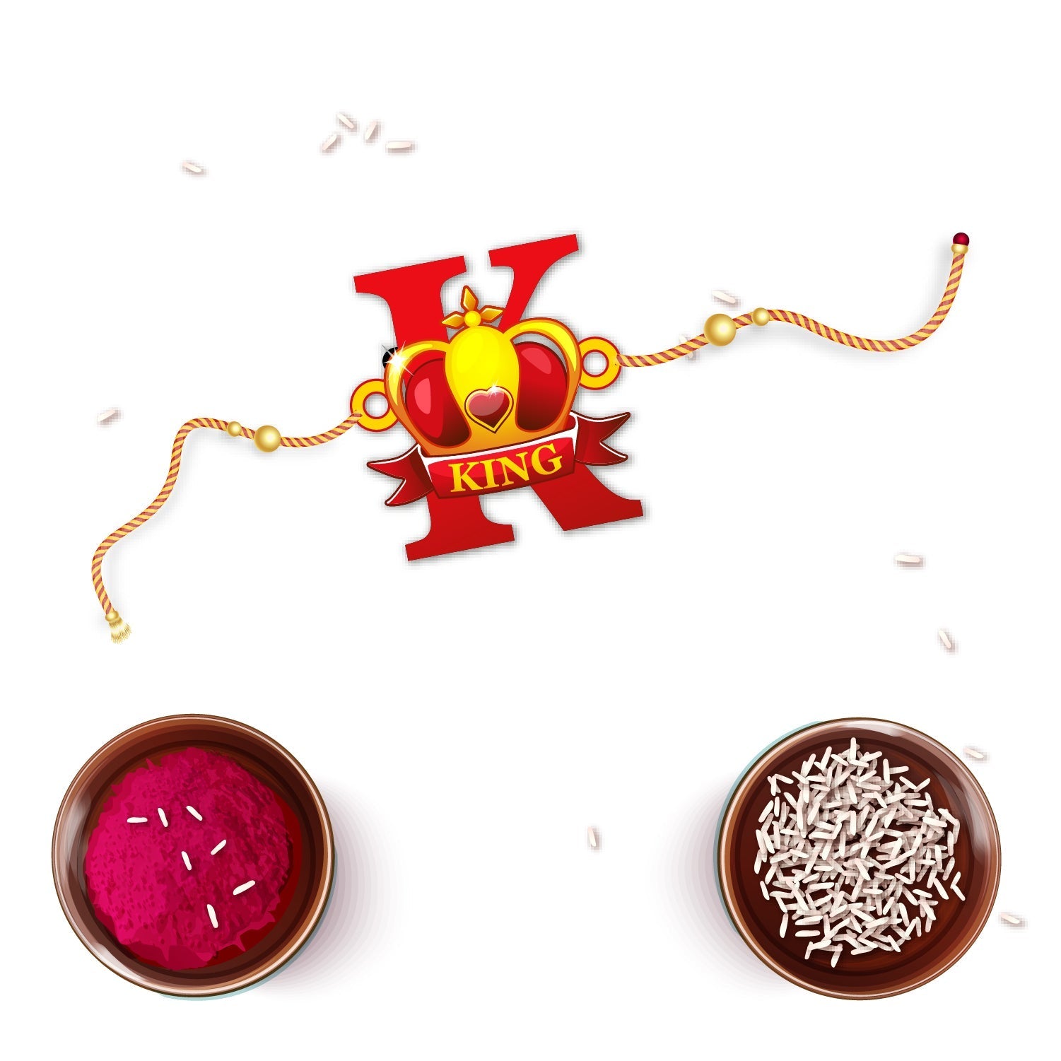 Indianvibez Royal King Bhai Wooden Rakhi, Rudraksha Rakhi for Brother - Kids Rakhi - Swadesiicart