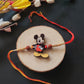 Indianvibez Mickey Wooden Rakhi with Rudraksha, Cartoon Rakhi for Brother, Shop India - Kids Rakhi - Swadesiicart