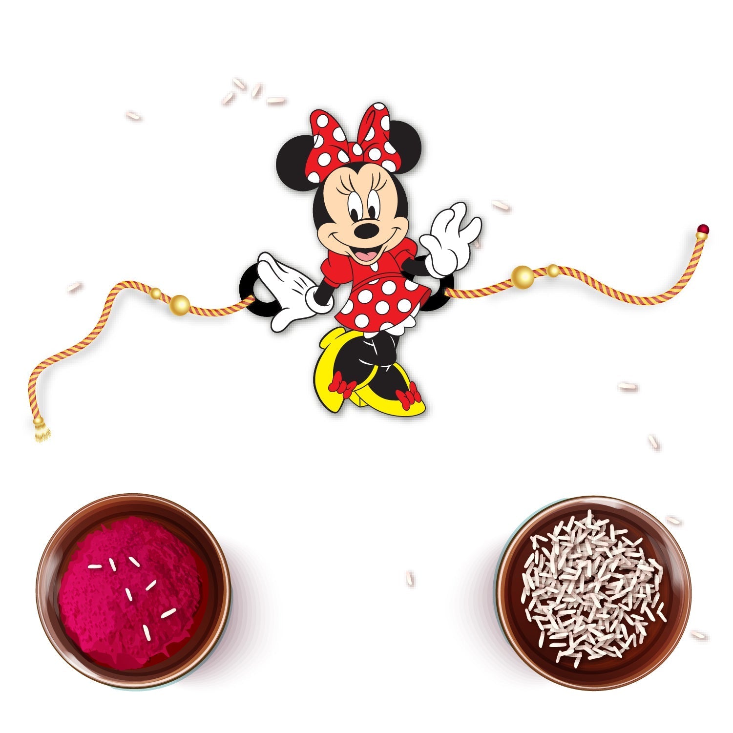 Indianvibez Minnie Wooden Rakhi/Lumba - Kids Rakhi - Swadesiicart
