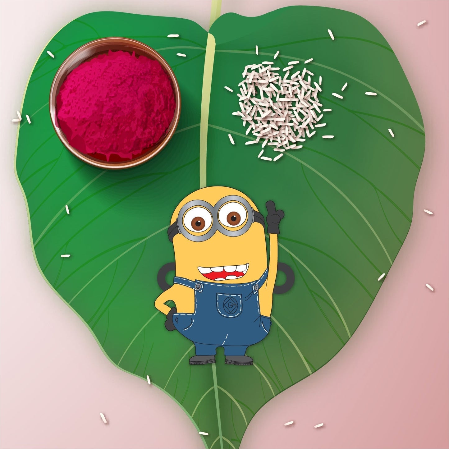 Indianvibez Minion Wooden Rakhi with Rudraksha, Funny Rakhi for Bro, Shop India - Kids Rakhi - Swadesiicart