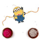 Indianvibez Minion Wooden Rakhi with Rudraksha, Funny Rakhi for Bro, Shop India - Kids Rakhi - Swadesiicart