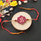 Indianvibez Om Wooden Rakhi with Rudraksha Thread, Rakhi for Brother - Kids Rakhi - Swadesiicart