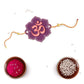 Indianvibez Om Wooden Rakhi with Rudraksha Thread, Rakhi for Brother - Kids Rakhi - Swadesiicart