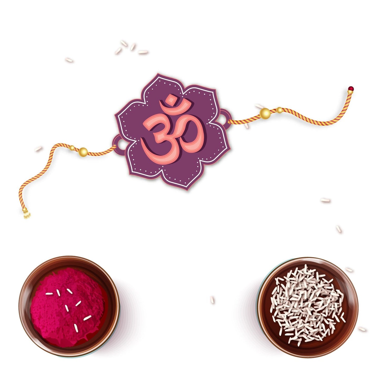Indianvibez Om Wooden Rakhi with Rudraksha Thread, Rakhi for Brother - Kids Rakhi - Swadesiicart