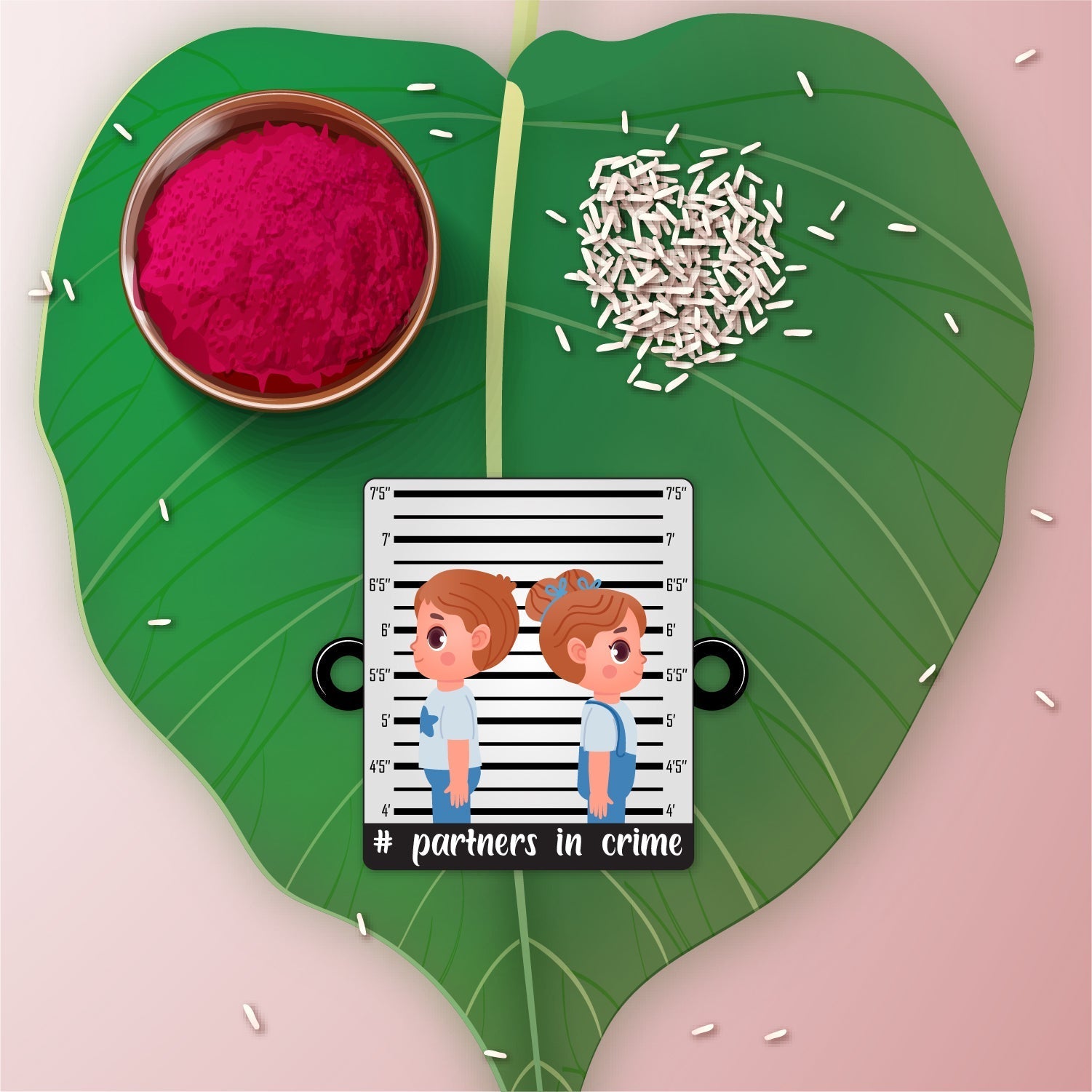 Indianvibez Partners in Crime Rakhi Wooden Rakhi for brother with Rudraksha Thread - Kids Rakhi - Swadesiicart