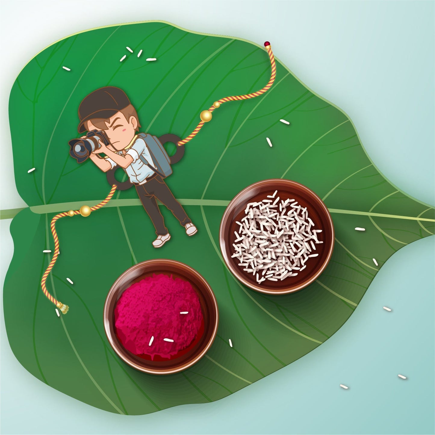 Indianvibez Photographer Bhai Wooden Rakhi with Rudraksha, Hobby Rakhi for Brother, Shop India - Kids Rakhi - Swadesiicart