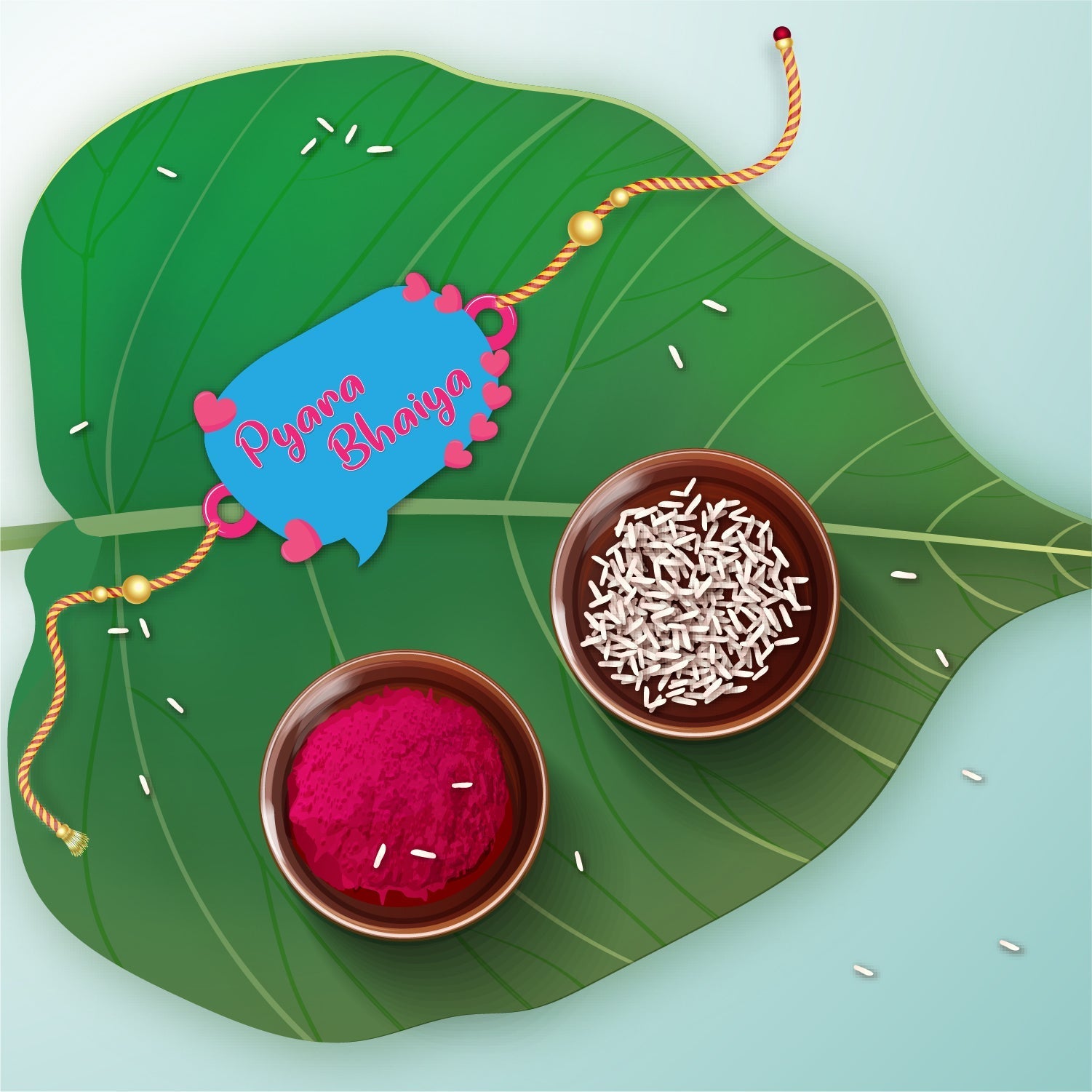 Indianvibez Pyara Bhai Wooden Rakhi with Rudraksha Thread, Rakhi for Brother - Kids Rakhi - Swadesiicart