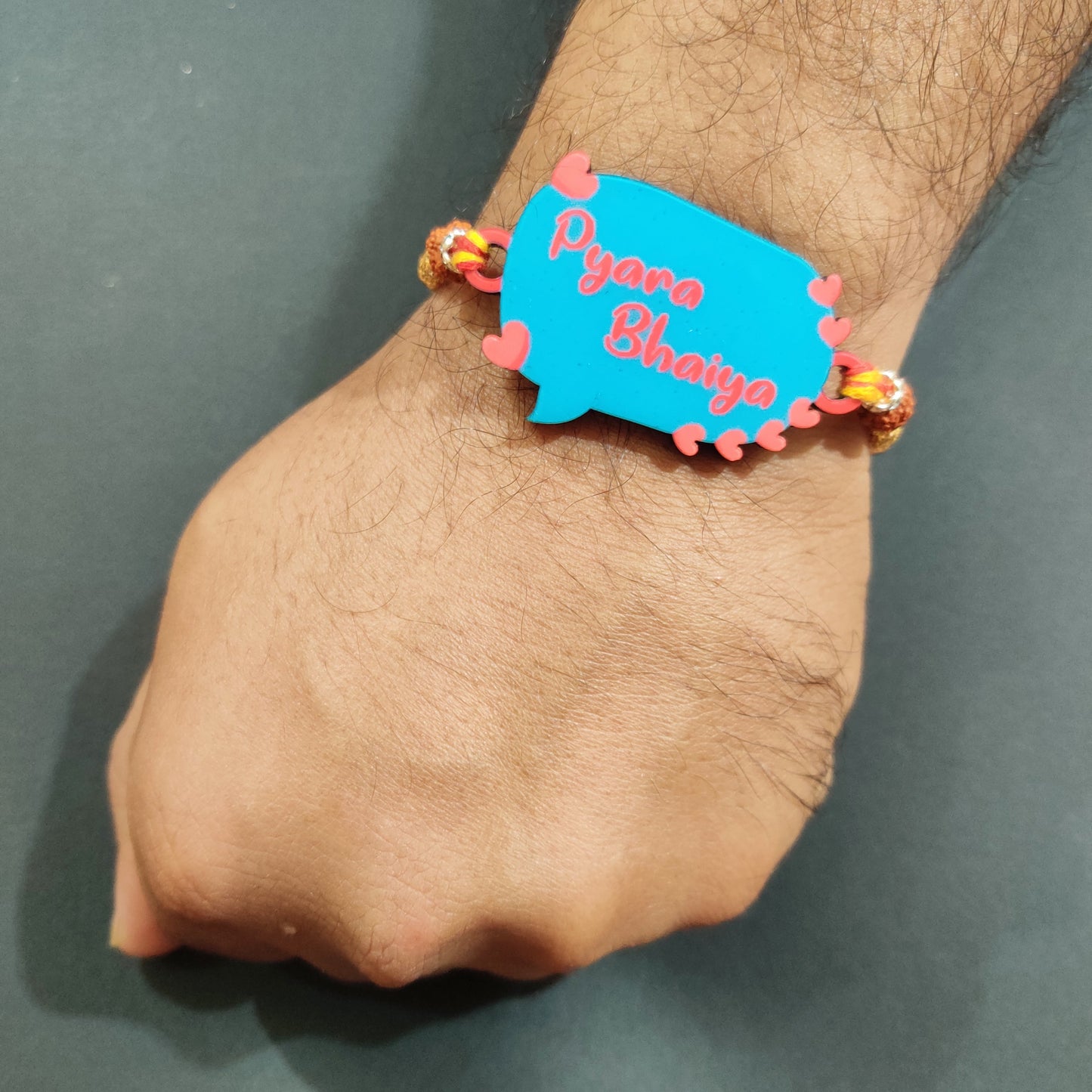 Indianvibez Pyara Bhai Wooden Rakhi with Rudraksha Thread, Rakhi for Brother - Kids Rakhi - Swadesiicart
