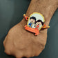 Indianvibez Happy Rakshabandhan Wooden Rakhi with Rudraksha, Traditional Rakhi for Brother, Shop India - Kids Rakhi - Swadesiicart