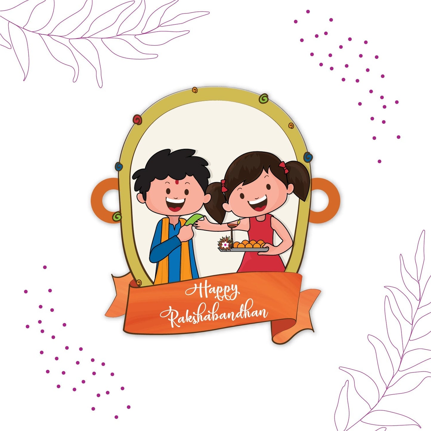 Indianvibez Happy Rakshabandhan Wooden Rakhi with Rudraksha, Traditional Rakhi for Brother, Shop India - Kids Rakhi - Swadesiicart