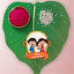 Indianvibez Happy Rakshabandhan Wooden Rakhi with Rudraksha, Traditional Rakhi for Brother, Shop India - Kids Rakhi - Swadesiicart