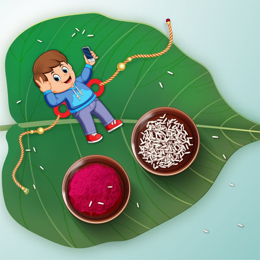 Indianvibez Selfie Wala Bhai Rakhi, Wooden Rakhi for Brother - Kids Rakhi - Swadesiicart