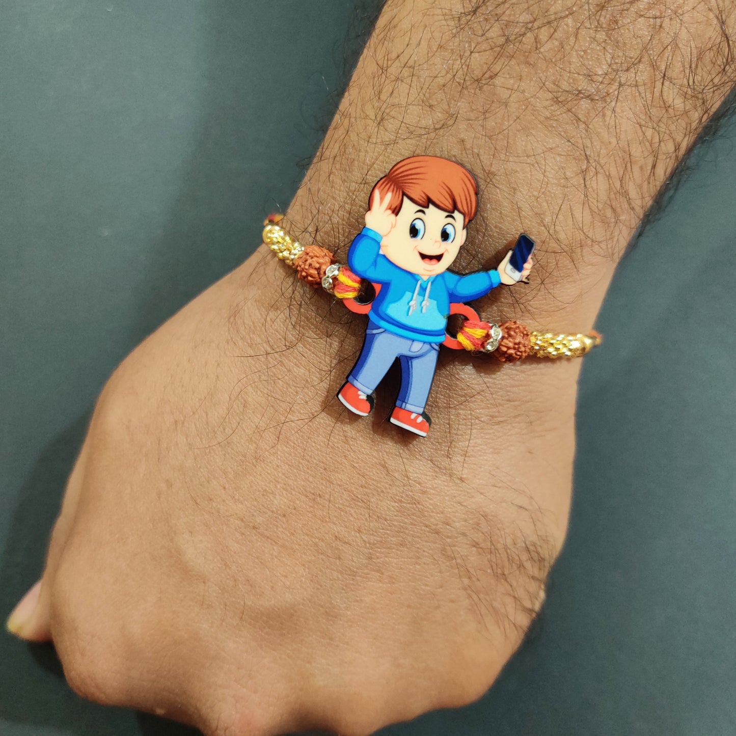 Indianvibez Selfie Wala Bhai Rakhi, Wooden Rakhi for Brother - Kids Rakhi - Swadesiicart