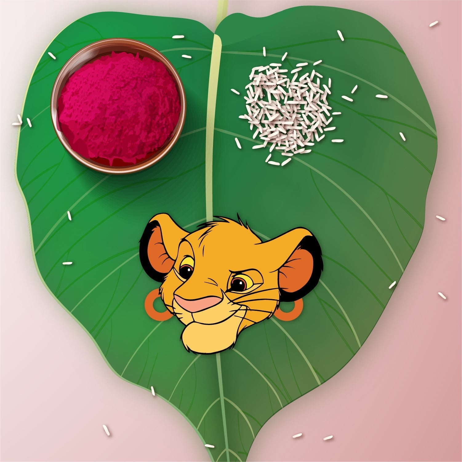 Indianvibez Simba Wooden Rakhi with Rudraksha, Lion King Rakhi for Bro, Shop India - Kids Rakhi - Swadesiicart