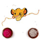 Indianvibez Simba Wooden Rakhi with Rudraksha, Lion King Rakhi for Bro, Shop India - Kids Rakhi - Swadesiicart