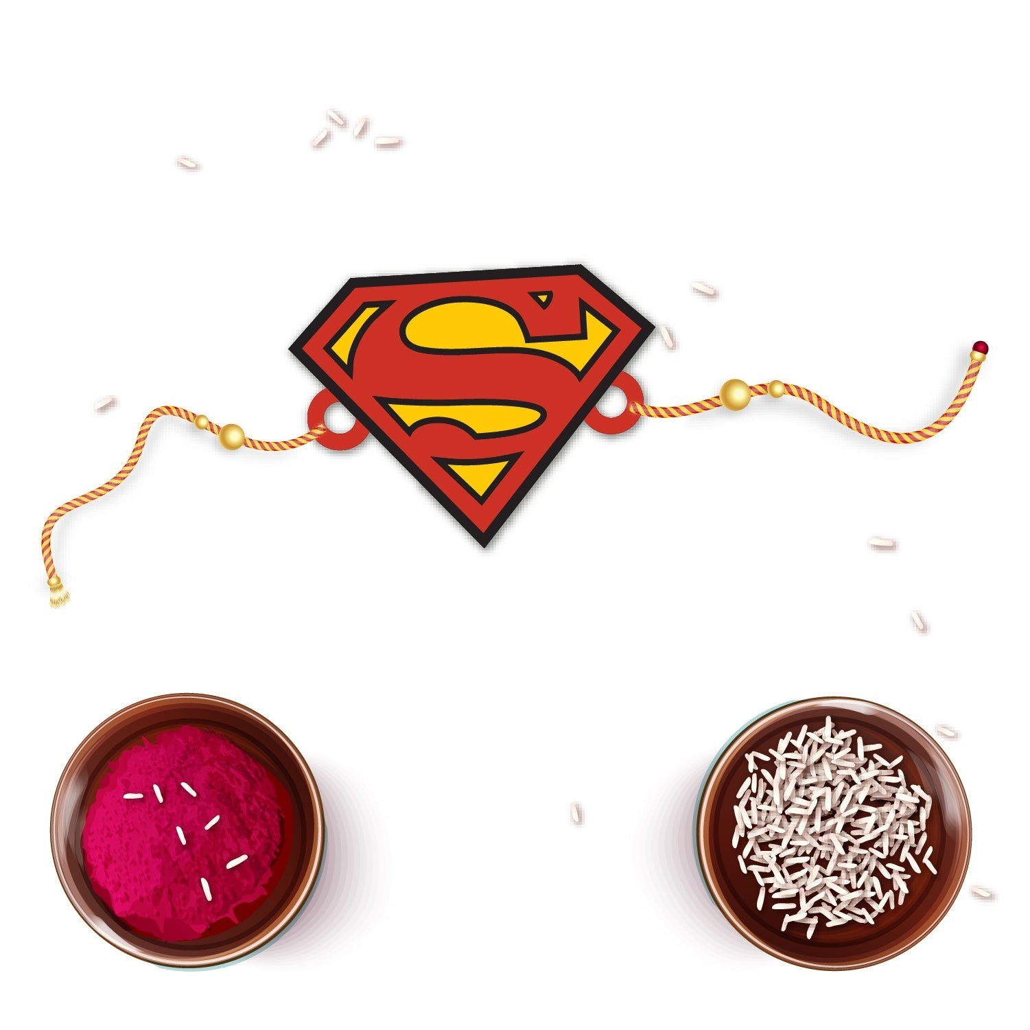 Indianvibez Superman Wooden Rakhi with Rudraksha, Superhero Rakhi for Brother, Shop India - Kids Rakhi - Swadesiicart