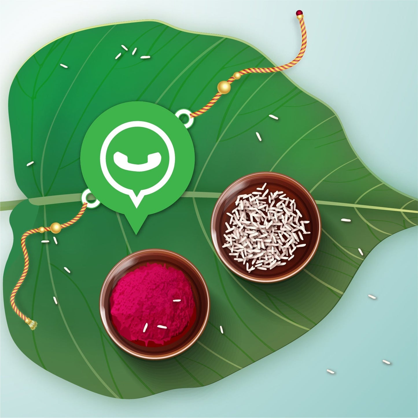 Indianvibez Whatsapp Chat Wala Bhai Wooden Rakhi with Rudraksha, Trendy Rakhi for Bro, Shop India - Kids Rakhi - Swadesiicart