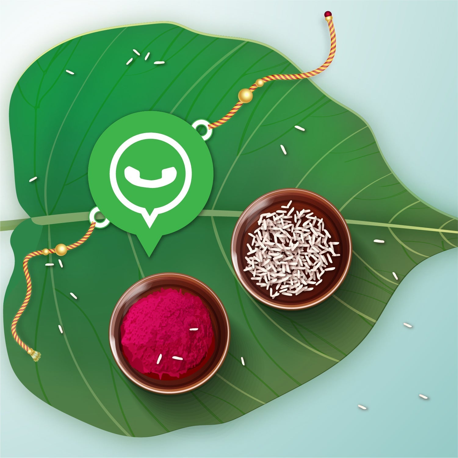 Indianvibez Whatsapp Chat Wala Bhai Wooden Rakhi with Rudraksha, Trendy Rakhi for Bro, Shop India - Kids Rakhi - Swadesiicart