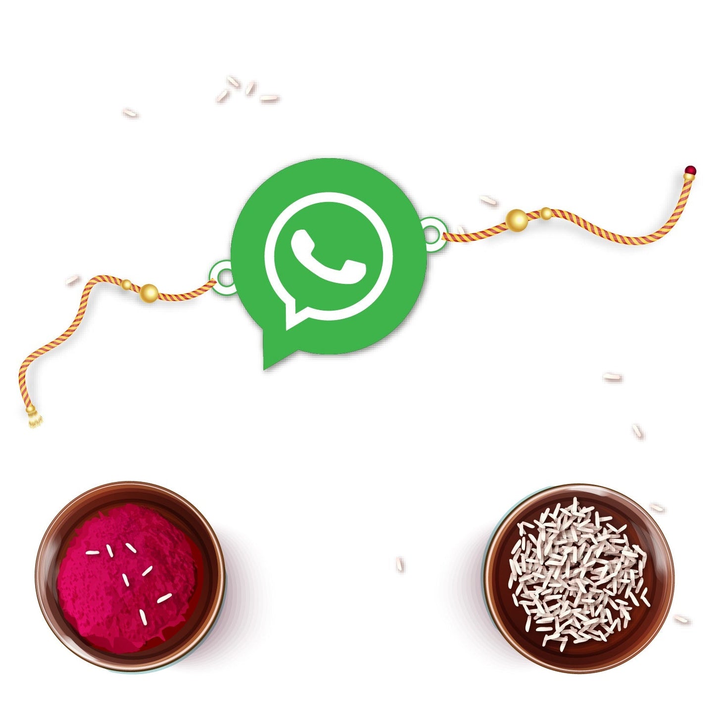 Indianvibez Whatsapp Chat Wala Bhai Wooden Rakhi with Rudraksha, Trendy Rakhi for Bro, Shop India - Kids Rakhi - Swadesiicart