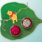 Indianvibez Winnie Pooh Wooden Rakhi with Rudraksha, Cute Rakhi for Brother, Shop India - Kids Rakhi - Swadesiicart
