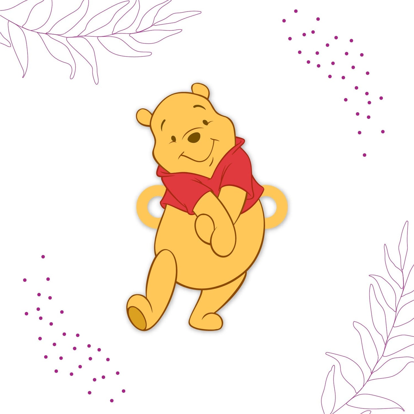 Indianvibez Winnie Pooh Wooden Rakhi with Rudraksha, Cute Rakhi for Brother, Shop India - Kids Rakhi - Swadesiicart