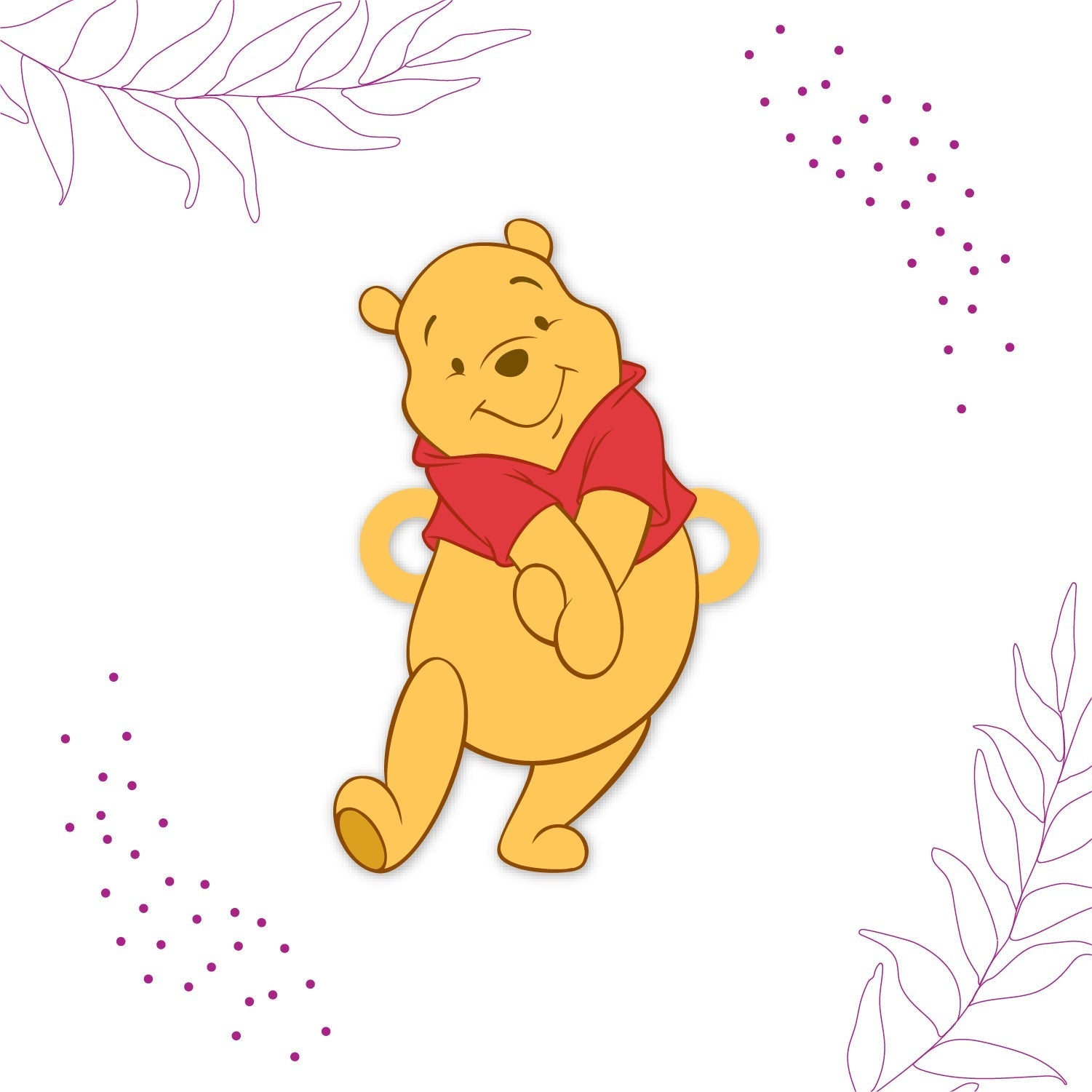 Indianvibez Winnie Pooh Wooden Rakhi with Rudraksha, Cute Rakhi for Brother, Shop India - Kids Rakhi - Swadesiicart