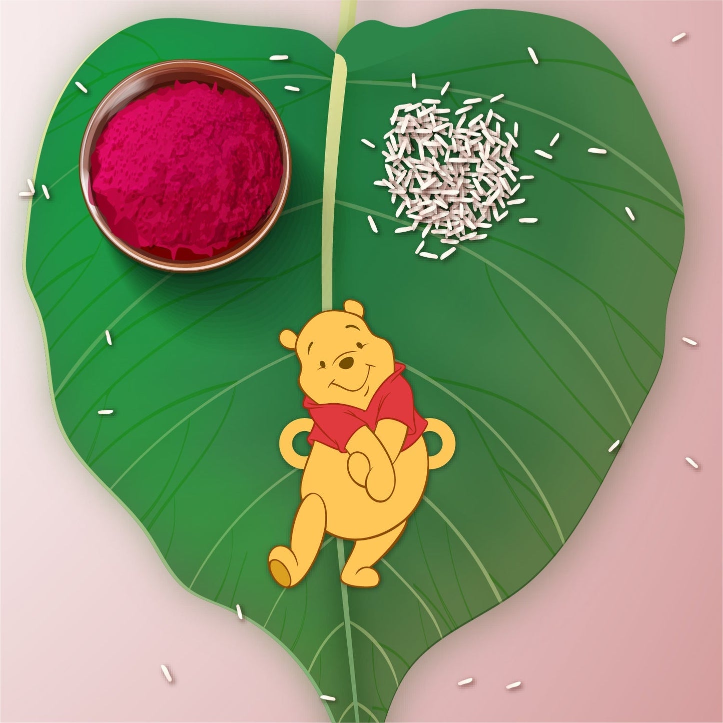 Indianvibez Winnie Pooh Wooden Rakhi with Rudraksha, Cute Rakhi for Brother, Shop India - Kids Rakhi - Swadesiicart
