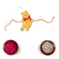 Indianvibez Winnie Pooh Wooden Rakhi with Rudraksha, Cute Rakhi for Brother, Shop India - Kids Rakhi - Swadesiicart