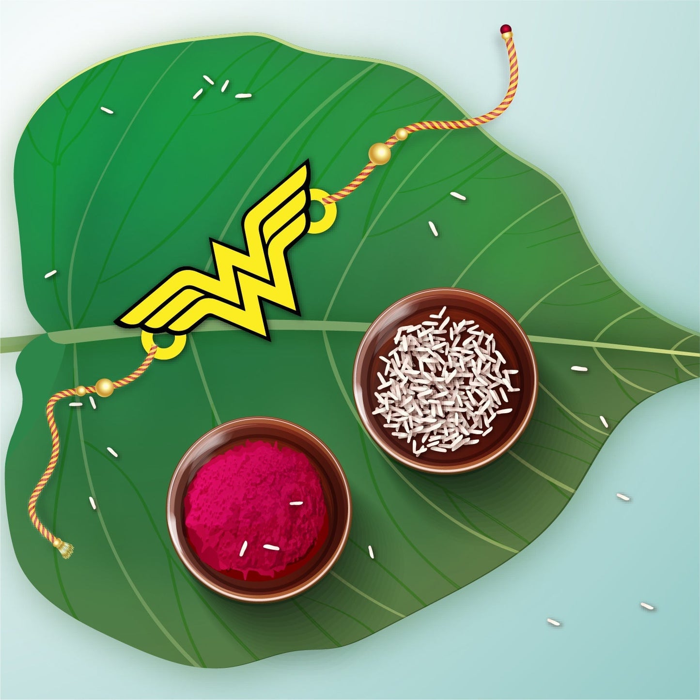 Indianvibez Wonder Woman Wooden Rakhi/Lumba - Kids Rakhi - Swadesiicart