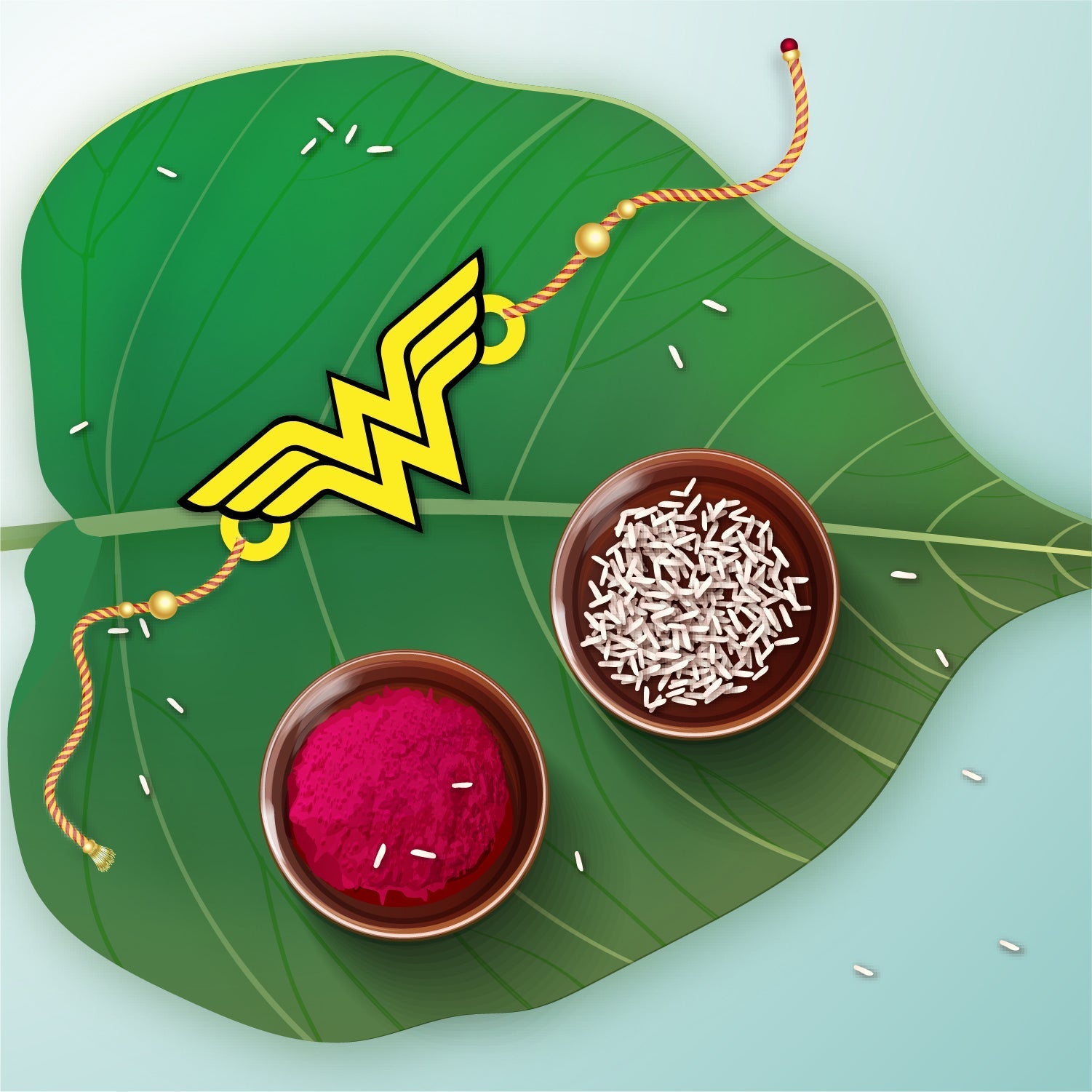 Indianvibez Wonder Woman Wooden Rakhi/Lumba - Kids Rakhi - Swadesiicart