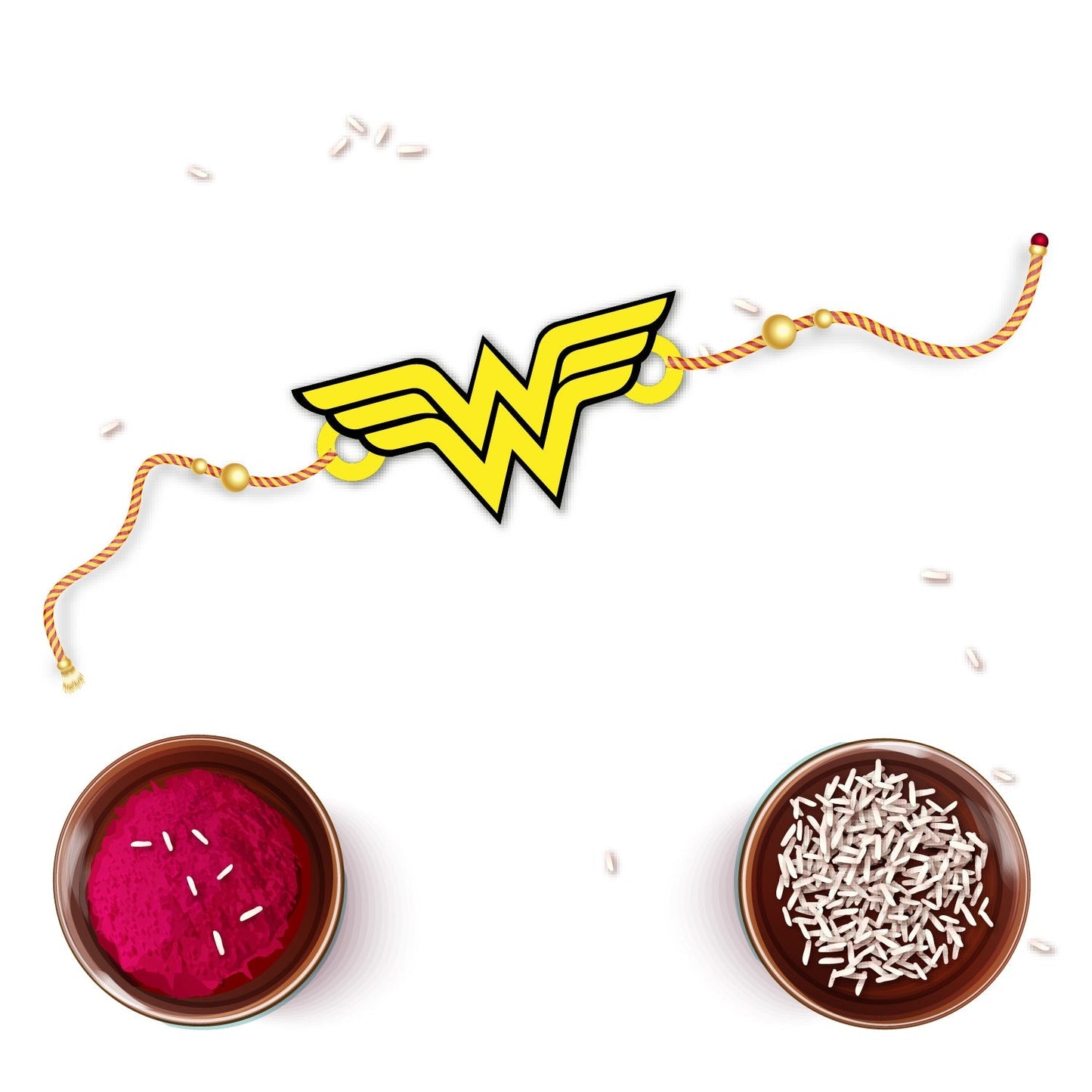 Indianvibez Wonder Woman Wooden Rakhi/Lumba - Kids Rakhi - Swadesiicart