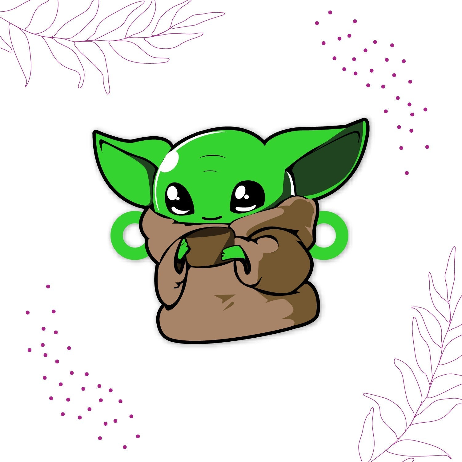 Indianvibez Yoda Wooden Rakhi with Rudraksha, Star Wars Rakhi for Bro, Shop India - Kids Rakhi - Swadesiicart