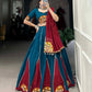 Lorenvalley Pure Cotton Rama Plain And Gamthi Patch Work With Gota Patti Lehenga Choli with Dupatta | Swadesiicart