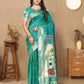 Lorenvalley Fashion Rama Soft Paithani Silk Woven Design Rich Zari Meenakari Weaving Saree - Swadesiicart