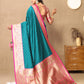 Lorenvalley Fashion Rama Soft Silk weaving Design Rich Zari Weaving Saree - Swadesiicart