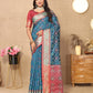 Lorenvalley Fashion Rama Patola Silk Woven Design with Zari Meenakari Weaving motifs Pallu Saree - Swadesiicart