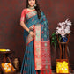 Lorenvalley Fashion Rama Patola Silk Woven Design with Zari Meenakari Weaving motifs Pallu Saree - Swadesiicart
