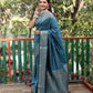 Lorenvalley Premium Bandhej Patola Silk Sarees with kanchi Borders and Contrast Zari Weaving borders Saree - Rama - Swadesiicart