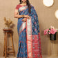 Lorenvalley Fashion Rama Patola Silk Woven Design with Zari Meenakari Weaving motifs Pallu Saree - Swadesiicart