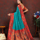 Lorenvalley Fashion Rama Soft Paithani Silk Woven Design Rich Zari Meenakari Weaving Saree - Swadesiicart