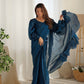 Lorenvalley Ready to wear Jimmy Choo Organza Fabric Border Lace Work Predrapped Saree - Swadesiicart