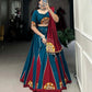 Lorenvalley Rama Pure Cotton Plain And Gamthi Patch Work With Gota Patti Lehenga Choli with Dupatta | Swadesiicart