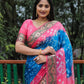 Lorenvalley Premium Pure Bandhej Tapeta Soft light weight silk saree with zari weaving Border - Multicolor - Swadesiicart