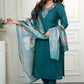 Lorenvalley Fashion Rama Roman Silk Hand Work Kurta Pant with Dupatta - Swadesiicart