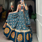 Lorenvalley Rama Pure Rayon Navratri Chaniya Choli, Complete With Sophisticated Printed Foil Work And Gamthi Patch & Lace Touch-Up | Swadesiicart