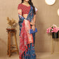 Lorenvalley Fashion Rama Patola Silk Woven Design with Zari Meenakari Weaving motifs Pallu Saree - Swadesiicart