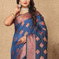 Lorenvalley Fashion Rama Soft Katan Silk Woven Design Copper Zari Weaving Saree - Swadesiicart